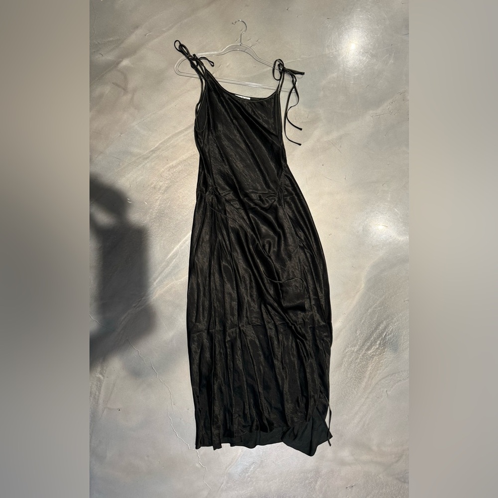 Acne Black Slip Dress with Tie Straps